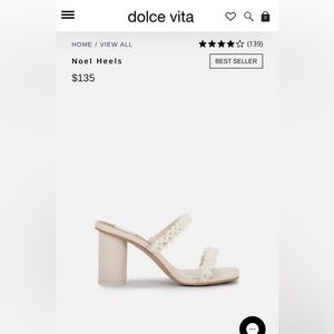 New Dolce Vita Noel Vanilla Pearl Heels Size 8